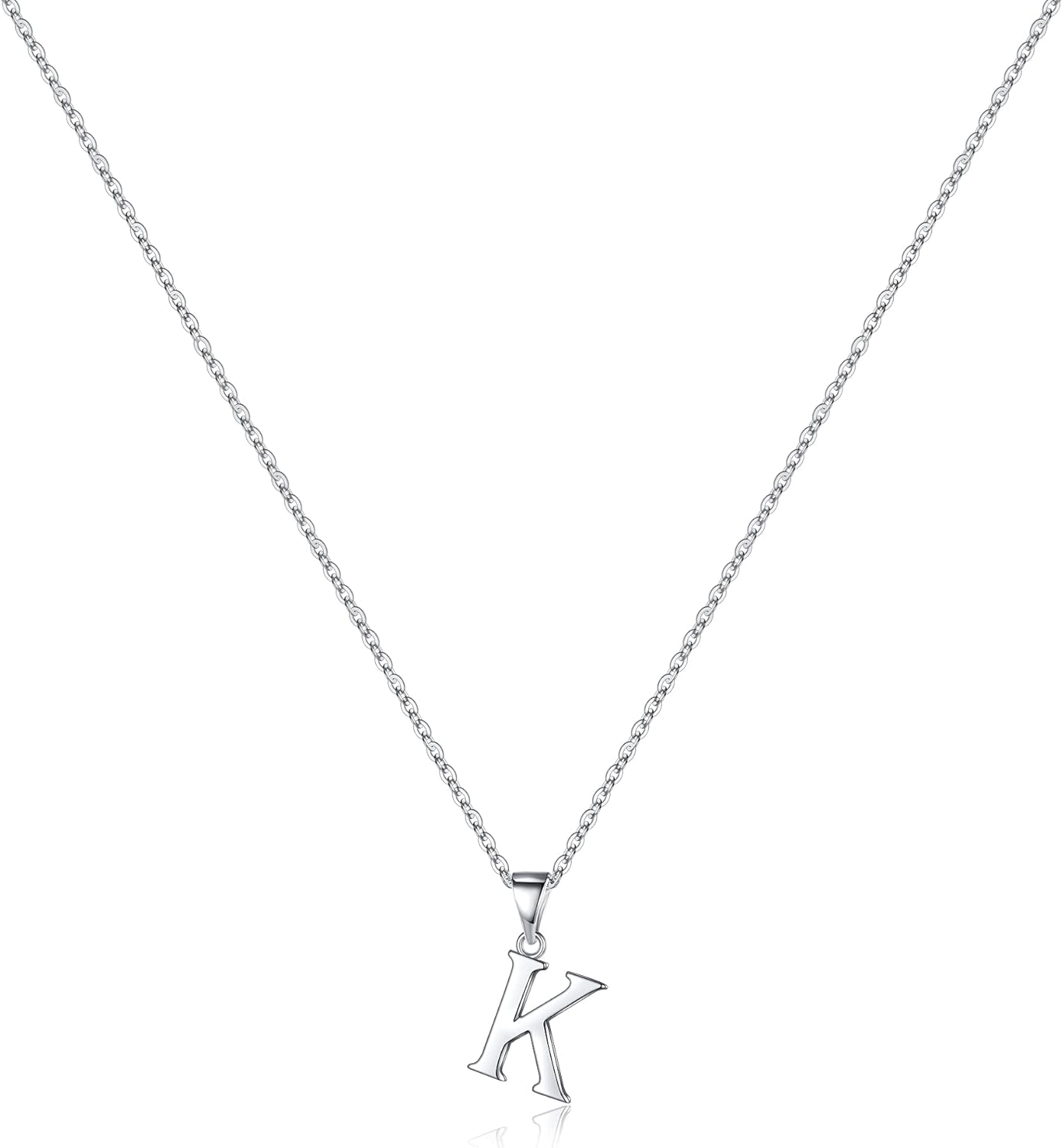 S925 Sterling Silver Initial Necklaces for Women, Dainty Hypoallergenic Initial Necklace Letter Initial Pendant S925 Sterling Silver Initial Necklace for Women Jewelry Gifts