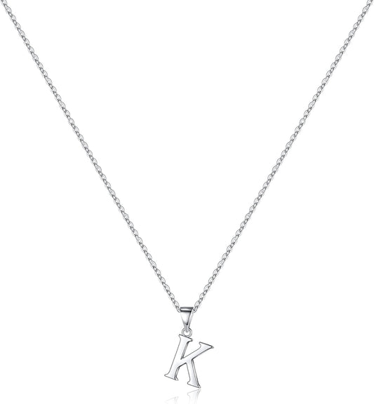 S925 Sterling Silver Initial Necklaces for Women, Dainty Hypoallergenic Initial Necklace Letter Initial Pendant S925 Sterling Silver Initial Necklace for Women Jewelry Gifts