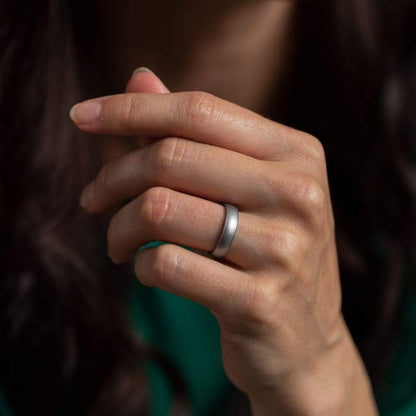 Thin Elements Silicone Ring Infused with Precious Elements – Stackable Wedding Engagement Band – 4.3Mm Wide, 1.75Mm Thick