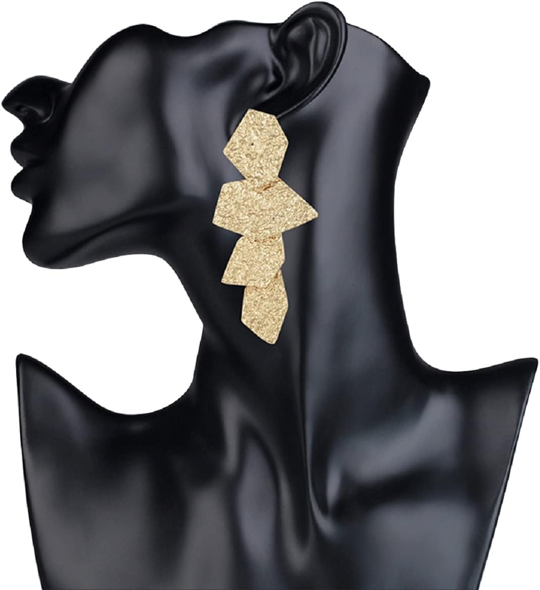 Women Irregular Geometric Dangle Earrings Gloden