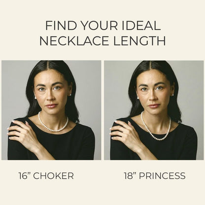 Real Pearl Necklace for Women with AAA+ Quality round White Freshwater Genuine Cultured Pearls