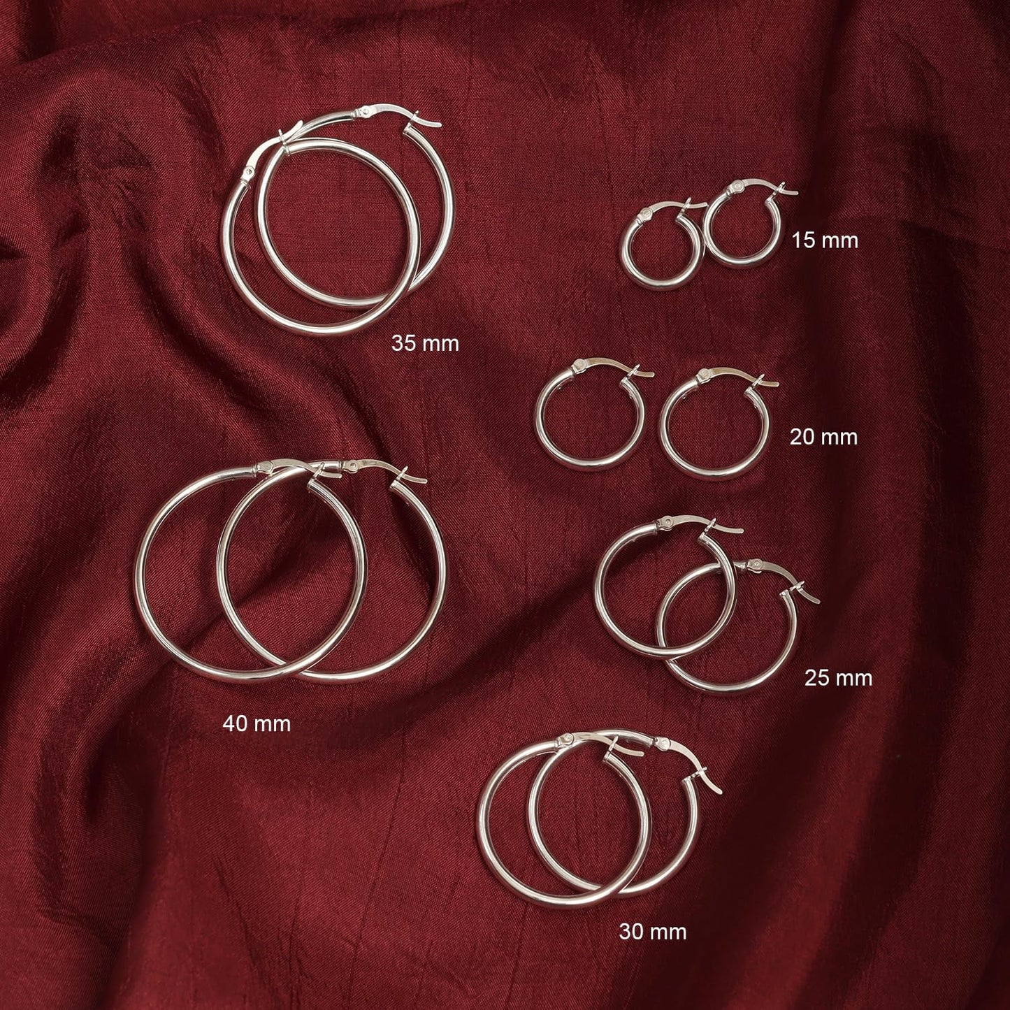 925 Sterling Silver Hypoallergenic Hoop Earrings 2.5MM Thick Italian Click-Top Classic Hoop Earrings Jewelry Gifts for Women 30MM
