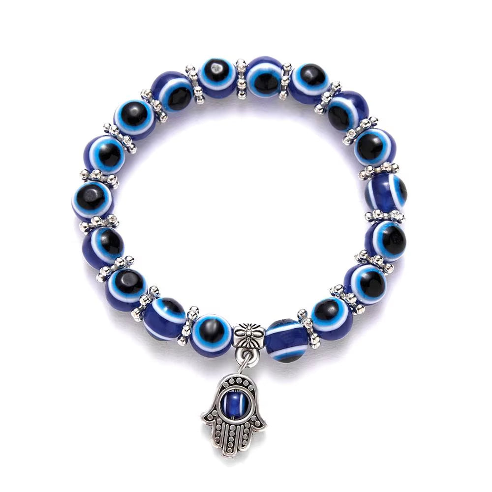 Turkish Lucky Evil Eye Bracelets Blue Evil Eye Bead Bracelet Men Women Handmade Lucky Jewelry Charm Bracelet Female Dropshipping