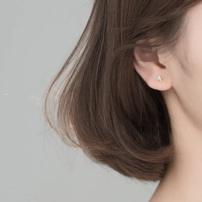 Tiny Flower Stud Earrings 925 Sterling Silver Cute 925 Small Silver Earrings for Women Silver Hypoallergenic Girls