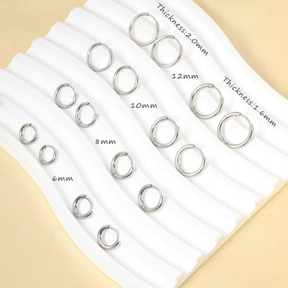 Small Hoop Earrings for Women Men Silver Huggie Hoop Earrings for Cartilage Helix Hypoallergenic Surgical Stainless Steel Earrings 6/8/10/12Mm Thin Silver Hoops Set for Women
