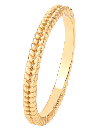 Women’S 14KT Gold Plated Sterling Silver 3 Piece Ring Set