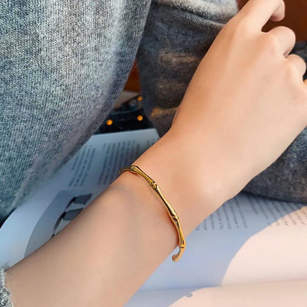 Cuff Bamboo Bangle Stackable Bracelets
