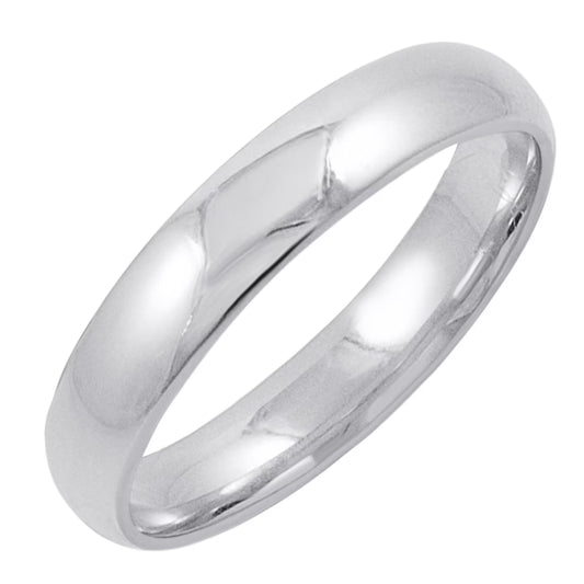 Men'S 10K White Gold 4Mm Comfort Fit Plain Wedding Band (Available Ring Sizes 8-12 1/2) Size 10