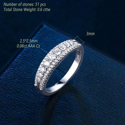 Anniversary Ring for Women Wedding Bands for Her 925 Sterling Silver Rings Eternity Promise Cubic Zirconia