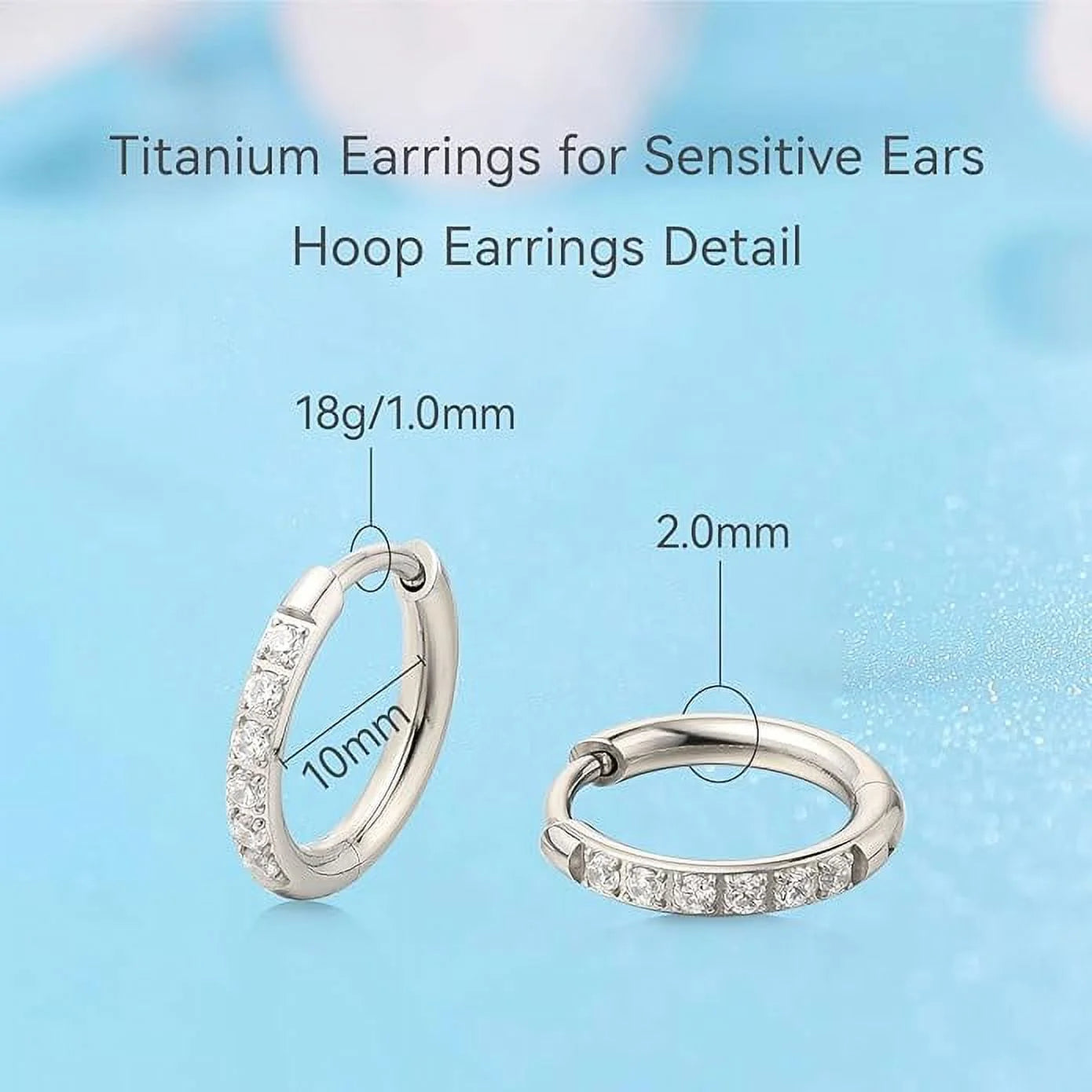 Huggie White CZ Earrings, 10Mm, Pair