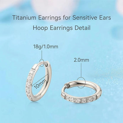 Huggie White CZ Earrings, 10Mm, Pair