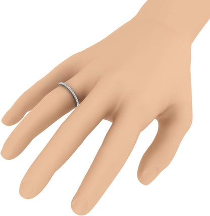 14K Gold Half Eternity Diamond Wedding Band Ring for Women (0.15 Carat)