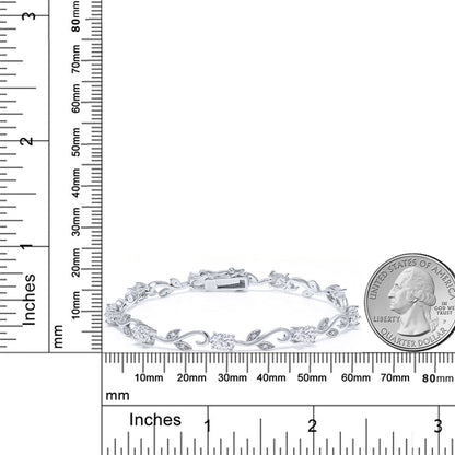 925 Sterling Silver White Diamond Bracelet for Women Set with Moissanite (4.63 Cttw)