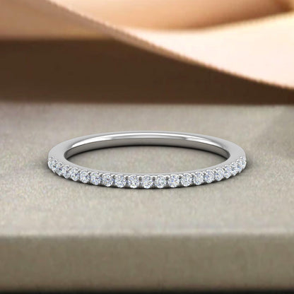 14K Gold Half Eternity Diamond Wedding Band Ring for Women (0.15 Carat)