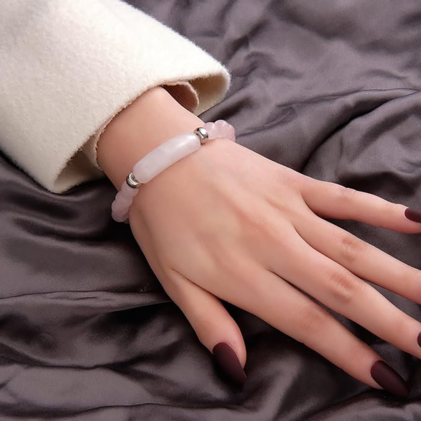 8Mm Rose Quartz Stretch Bracelet Crystal Handmade Bracelet Gifts for Women
