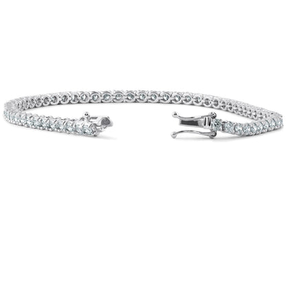 Pompeii 14K White, Rose, or Yellow Gold round Diamond Tennis Bracelet 5Cttw 7" Women'S