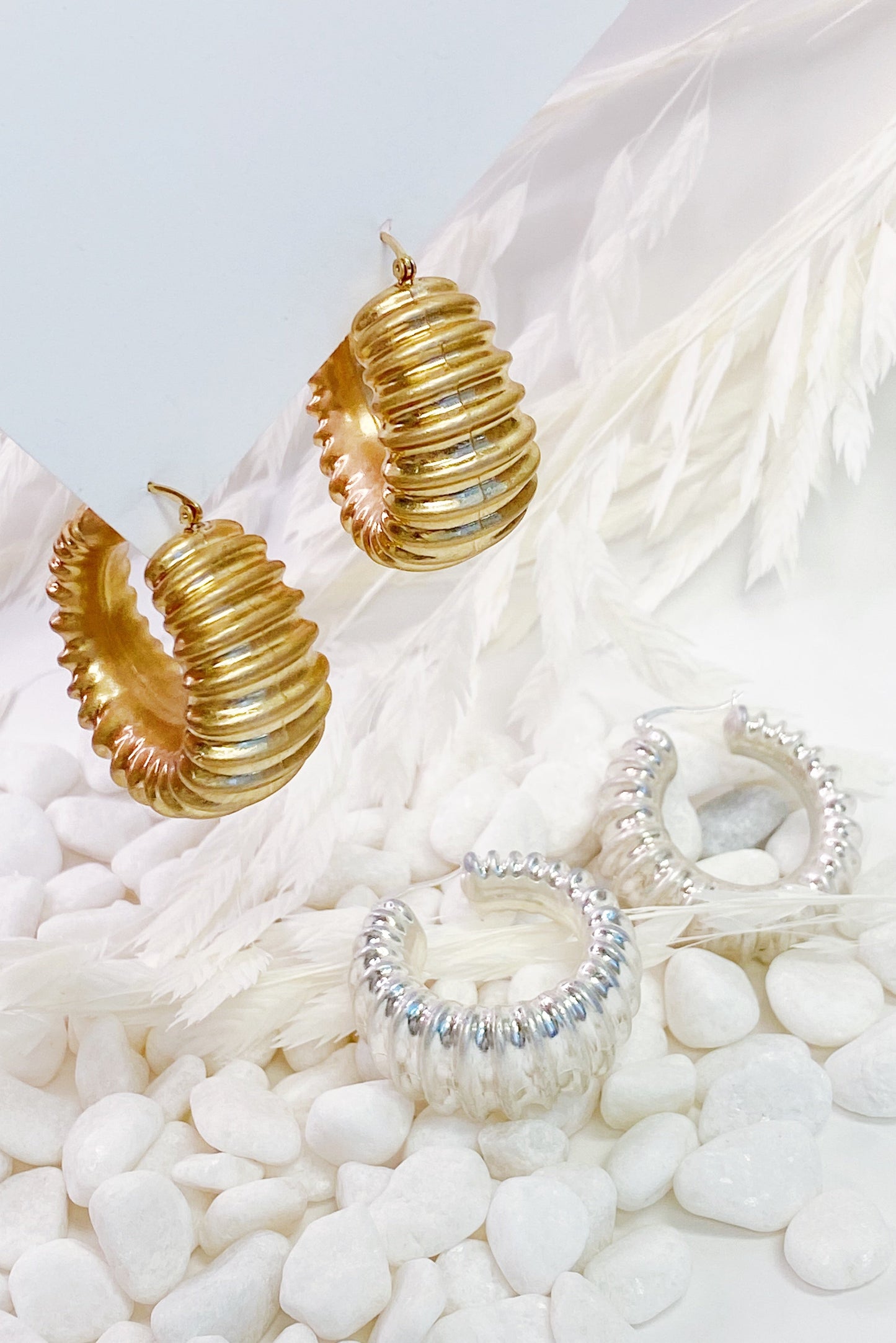 Bold in Pleats Hoop Earrings