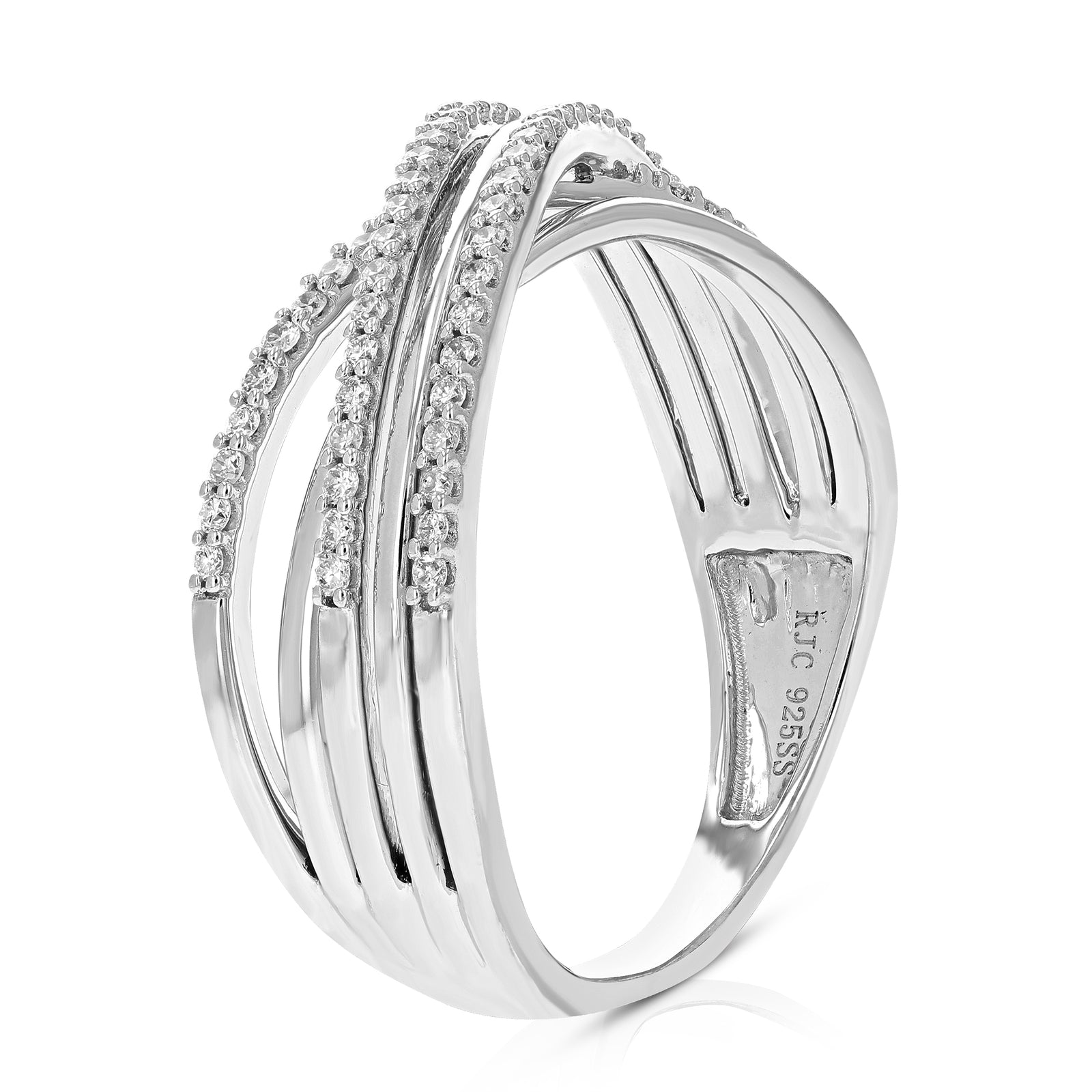 1/4 Cttw Lab Created Diamond Engagement Ring in Sterling Silver Prong Size 7