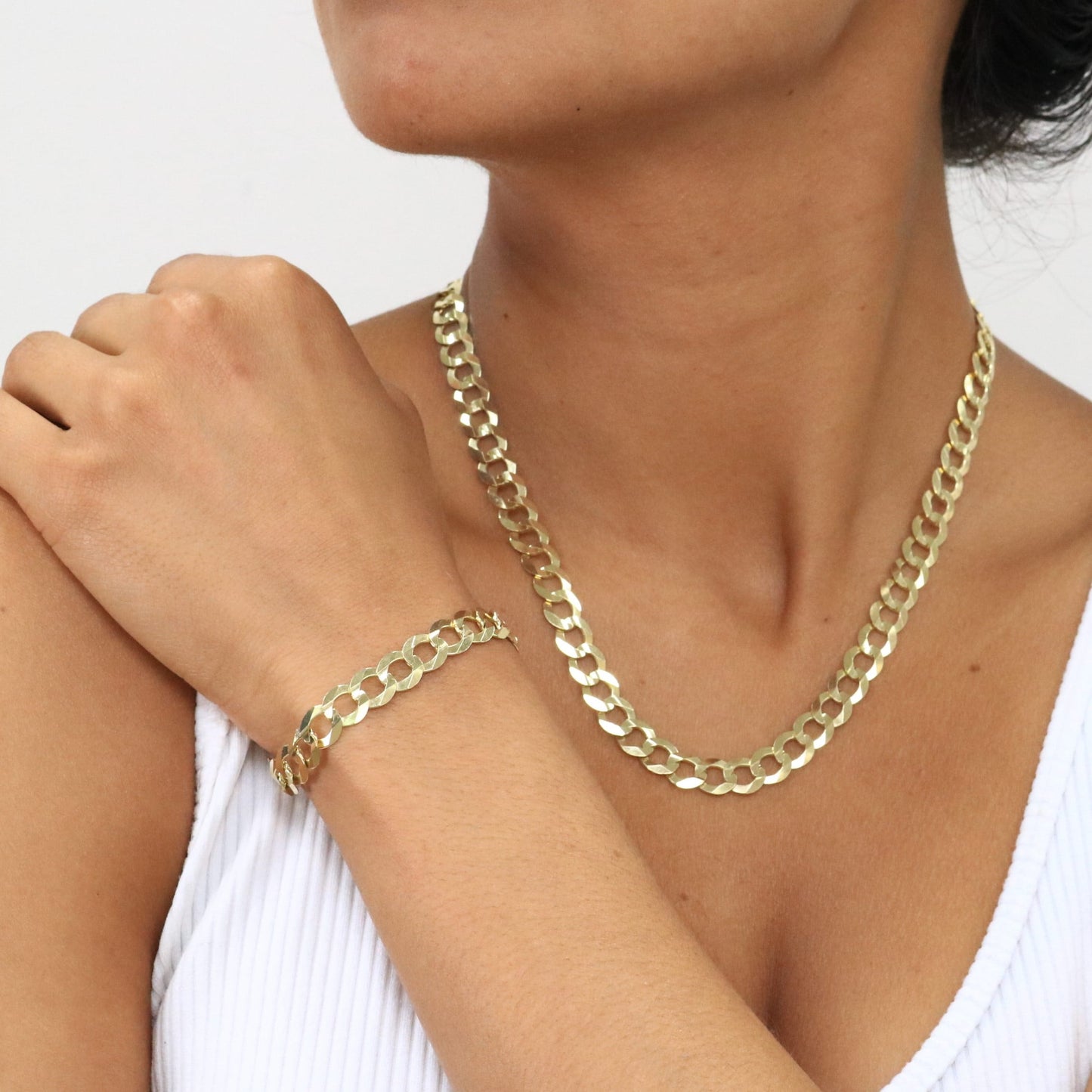 14K Real Yellow Gold Solid Cuban Curb Link 8Mm Chain Bracelet (7"-9") Italian Jewelry for Men