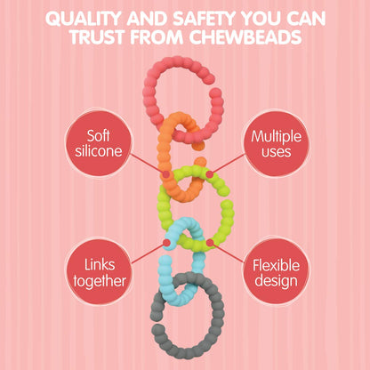 - Baby Silicone Links - Multi Use Baby Toy Rings - Attach Toys & Teethers to Stroller, Car Seat & More - Medical Grade Silicone, BPA Free & Phthalate Free