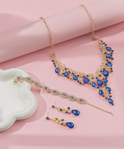 Wedding Bridal Bridesmaid Austrian Crystal Rhinestone Jewelry Sets Statement Choker Necklace Earrings Bracelets Sets for Wedding Party Prom