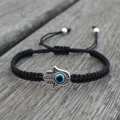 Pulseras Hombre Weaved Men'S Fatima Hamsa Hand Bracelet Man Braided Turkish Evil Eye Bracelets for Men Women Spiritual Jewelry