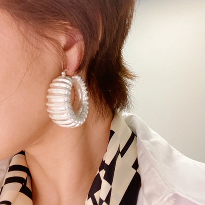 Bold in Pleats Hoop Earrings