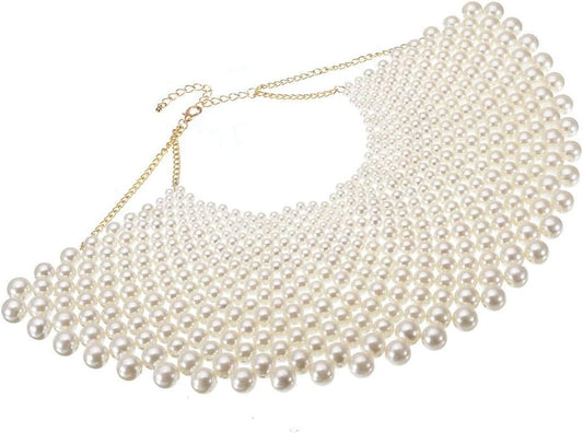 Bib Collar Necklace Chunky Ccb/Crystal/Pearl Resin Beads Chain Choker Statement Necklace Womens Fashion Jewelry Necklace