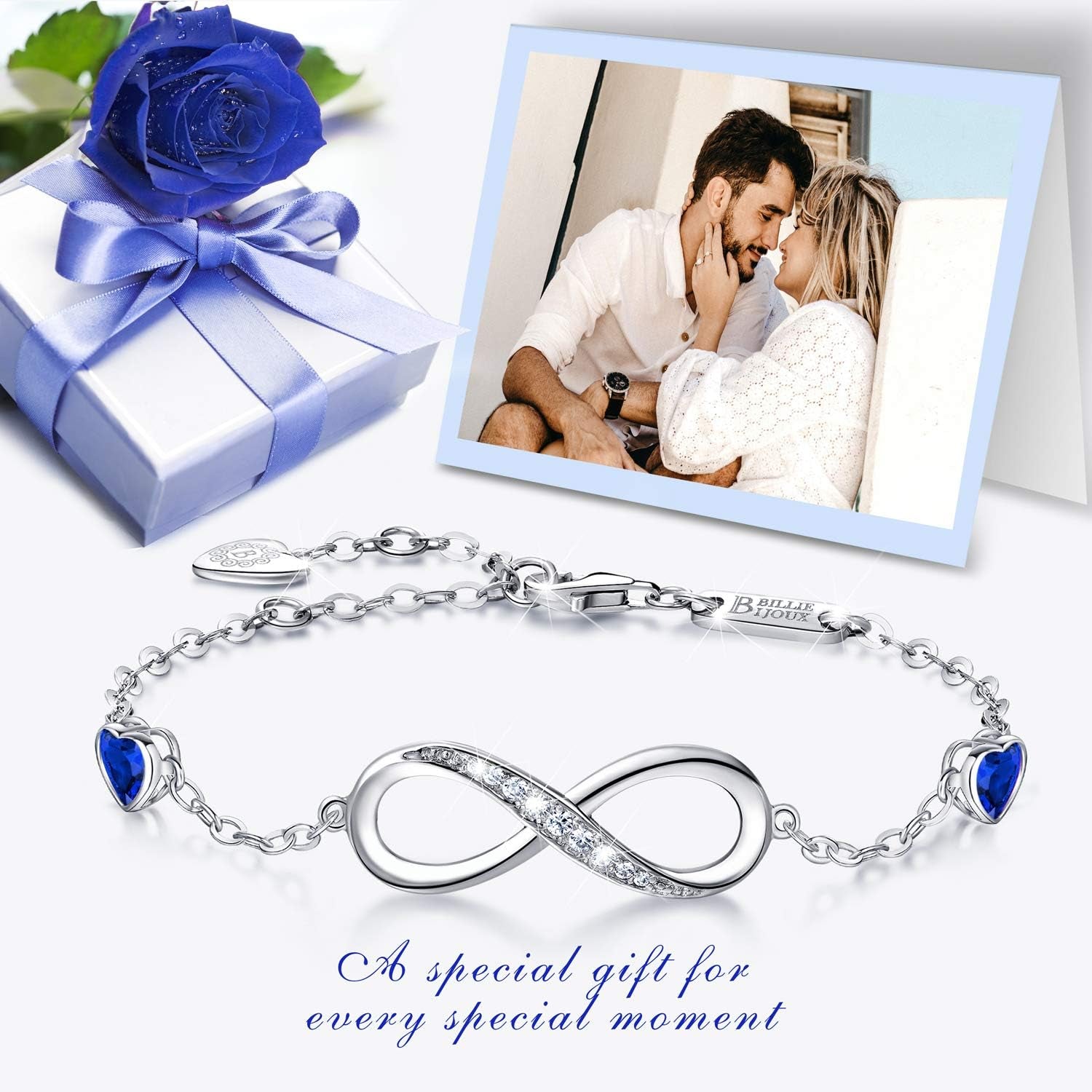 Infinity Love Bracelets for Women 925 Sterling Silver Womens Bracelet Love Symbol Charm Adjustable Bracelet Jewelry