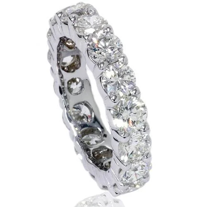 Pompeii 5Ct Prong Diamond Eternity Ring 14K White Gold Wedding Band (I-J,I2)