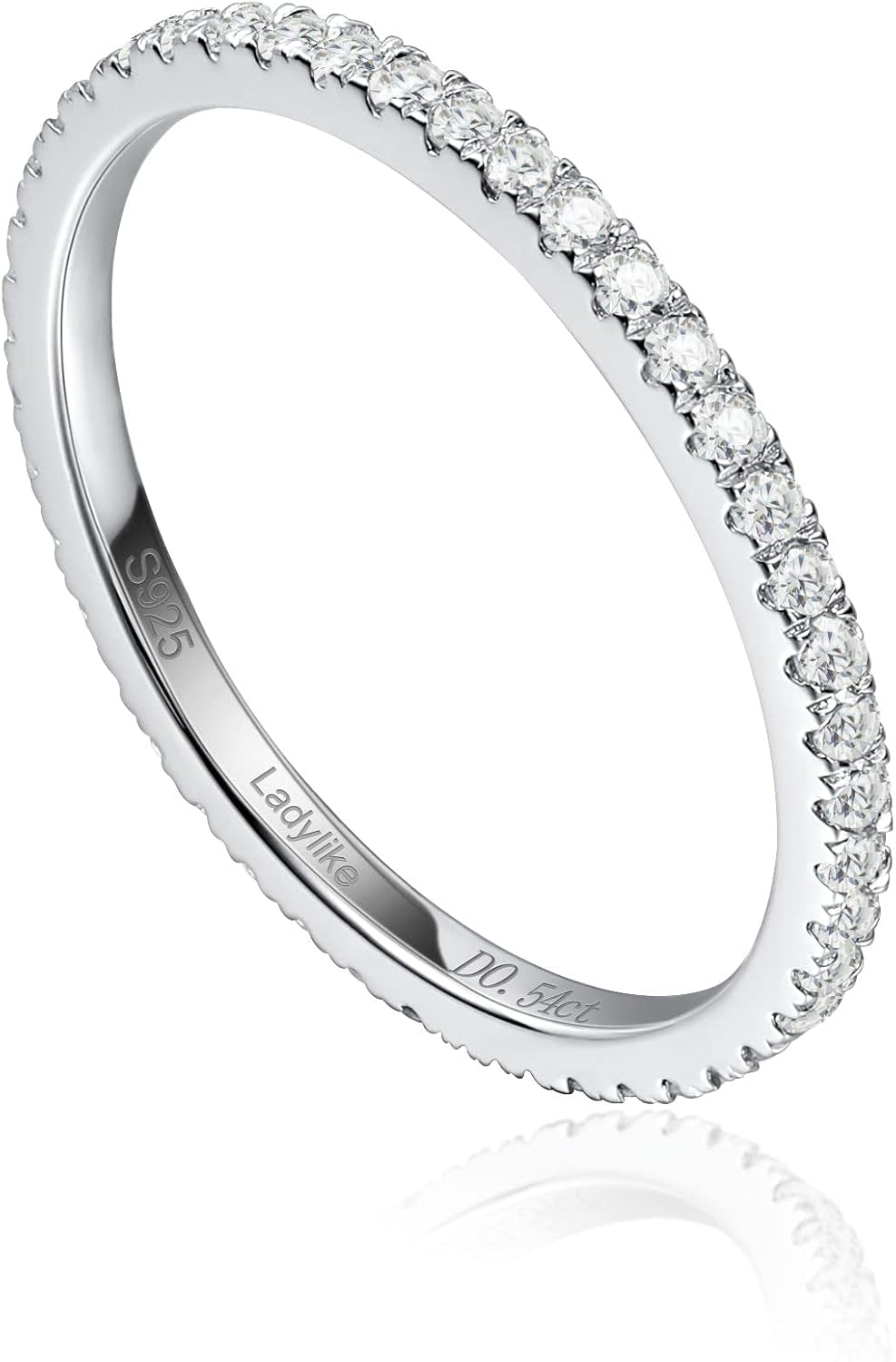 Moissanite Wedding Band Full Eternity Rings for Women Sterling Silver Stackable Engagement Anniversary Band Size 4-11