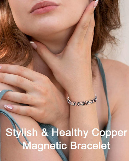 Magnetic Cooper Bracelets for Women,Gifts for Mom or Wife (6.8 In)