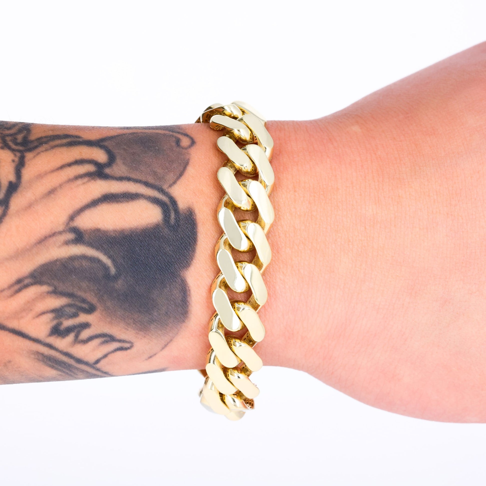 14K Real Yellow Gold Royal Monaco Miami Cuban Link Bracelet 7"-9" (5Mm-17Mm) Italian Jewelry for Men & Women