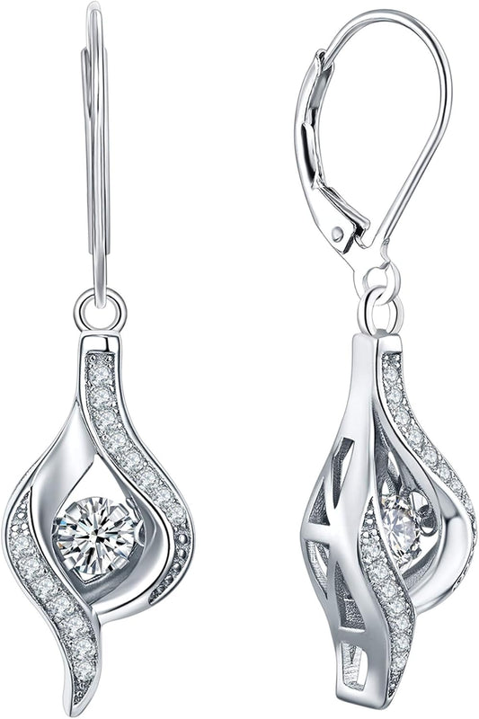 Eye Dangle Earrings 925 Sterling Silver Halo Earrings Birthstone Jewelry for Women
