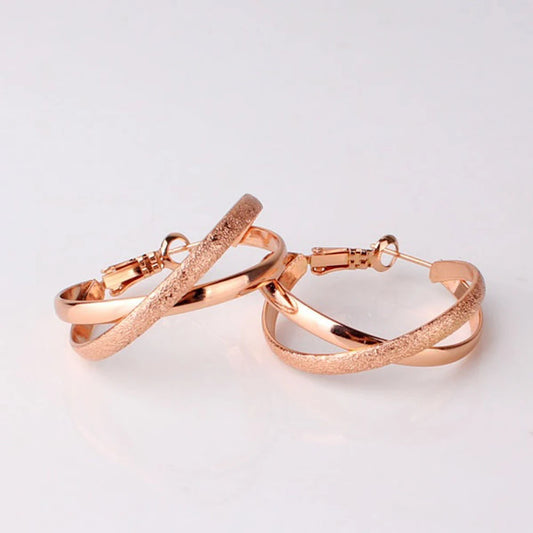 925 Sterling Silver Gold Matte Rose Gold Earrings for Women Jewelry Cute Romantic Jewelry Wedding Party Gift