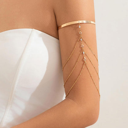Gold Arm Cuff Upper Arm Jewelry Chunky Cuff Tassel Bracelet for Women Greek Goddess Halloween Costume Accessories 2025