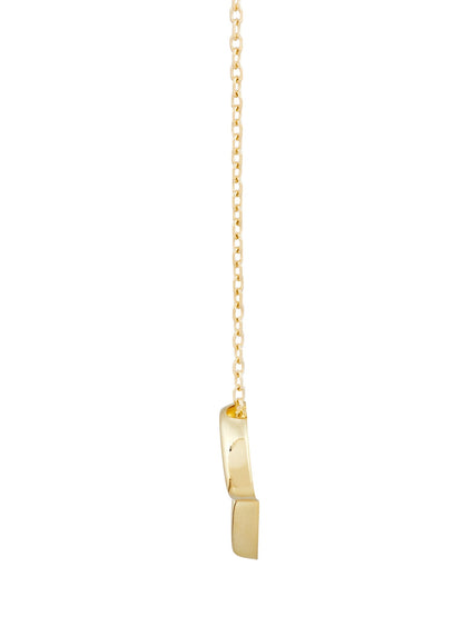 10K Yellow Gold Block Mom Hearts Necklace,20"