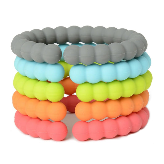 - Baby Silicone Links - Multi Use Baby Toy Rings - Attach Toys & Teethers to Stroller, Car Seat & More - Medical Grade Silicone, BPA Free & Phthalate Free