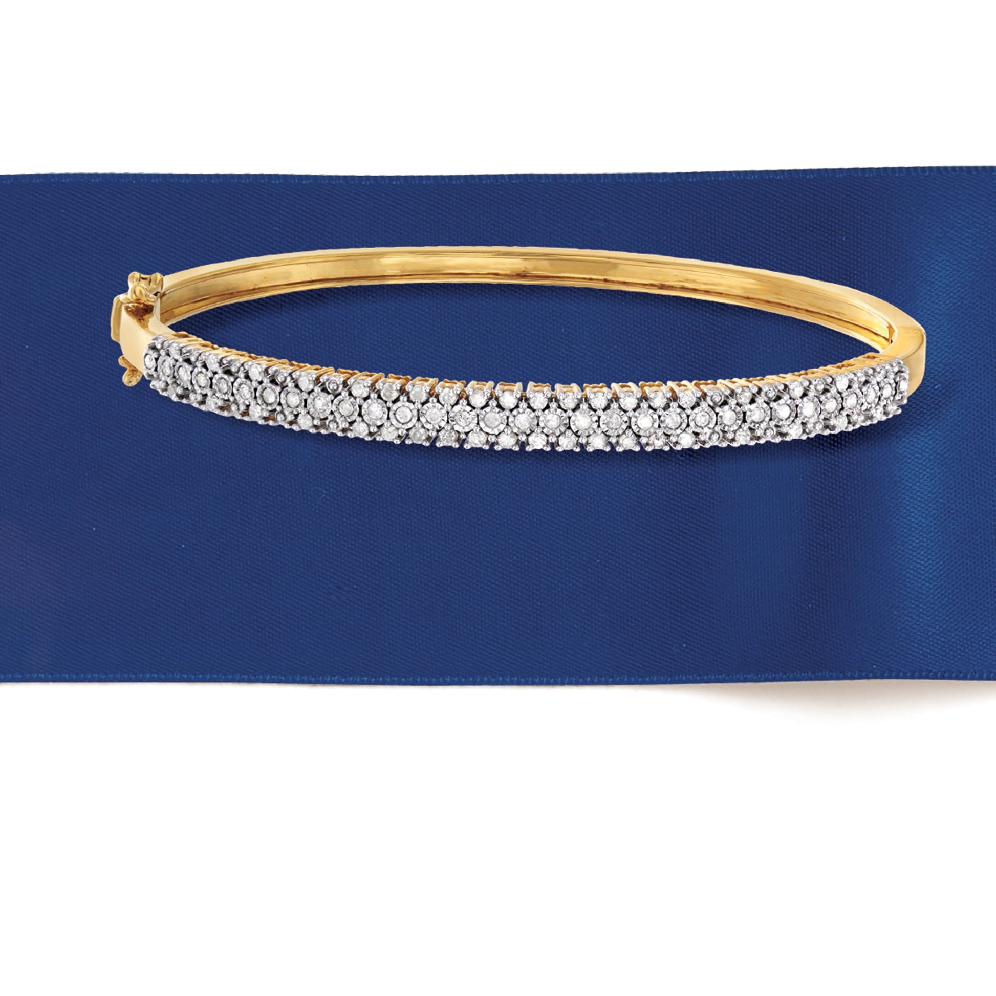 0.75 Ct. T.W. Diamond Bangle Bracelet in 18Kt Gold over Sterling, Women'S, Adult