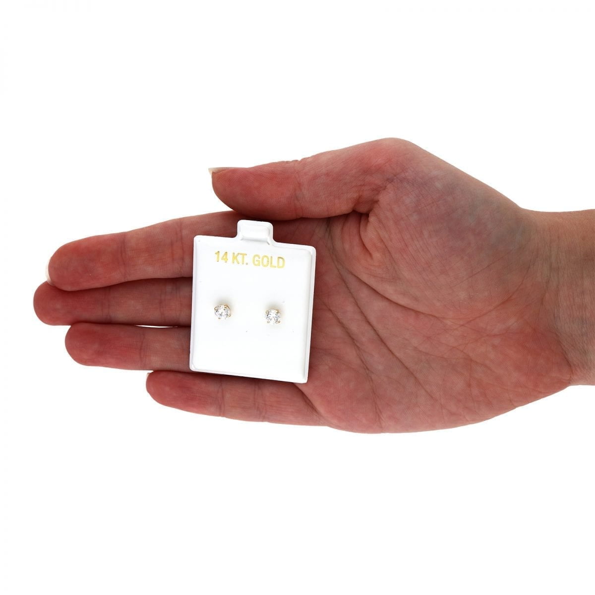 14K Yellow Gold Created Diamond Stud Screw Back Earrings 0.10Ct-4Ct
