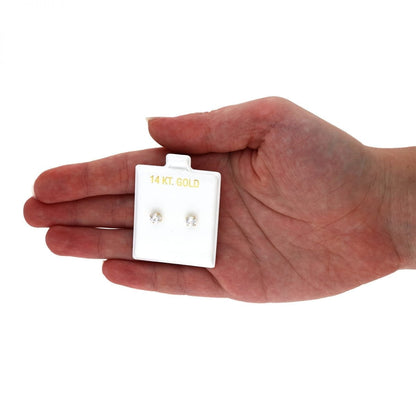 14K Yellow Gold Created Diamond Stud Screw Back Earrings 0.10Ct-4Ct
