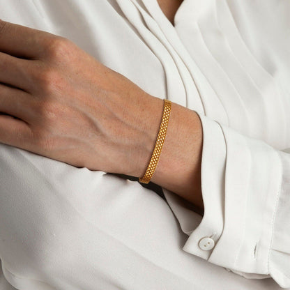14K Gold Plated Chunky Chain Adjustable Bracelet for Women | Sterling Silver Lightweight Trendy Chain Bracelet | Jewelry Gift for Women