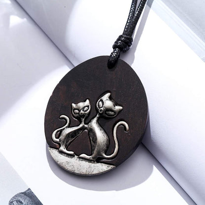 Hotsale Handmade Women Long Necklaces Jewelry Black Sandalwood Vintage Statement Necklace for Women