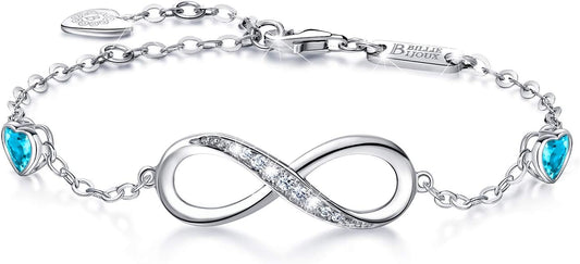 Infinity Love Bracelets for Women 925 Sterling Silver Womens Bracelet Love Symbol Charm Adjustable Bracelet Jewelry