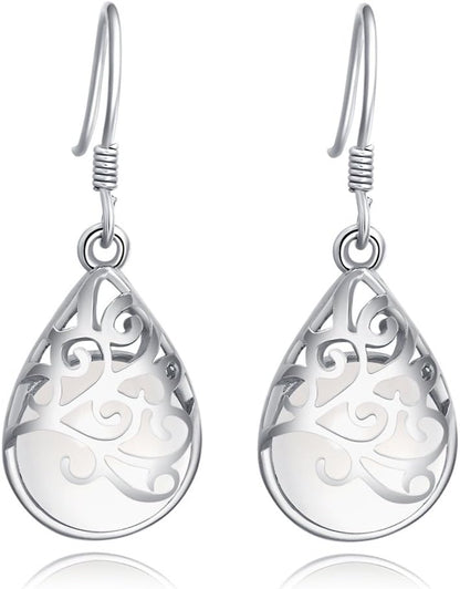 "Wishing Tree" 925 Sterling Silver Filigree Drop Dangle Earrings for Women