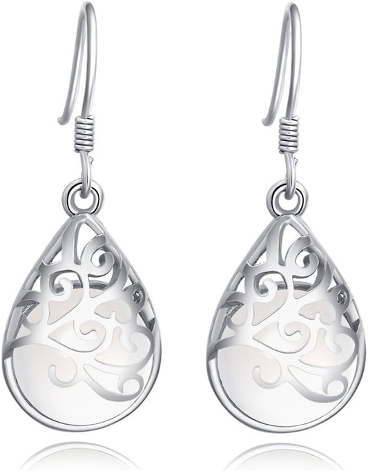 "Wishing Tree" 925 Sterling Silver Filigree Drop Dangle Earrings for Women