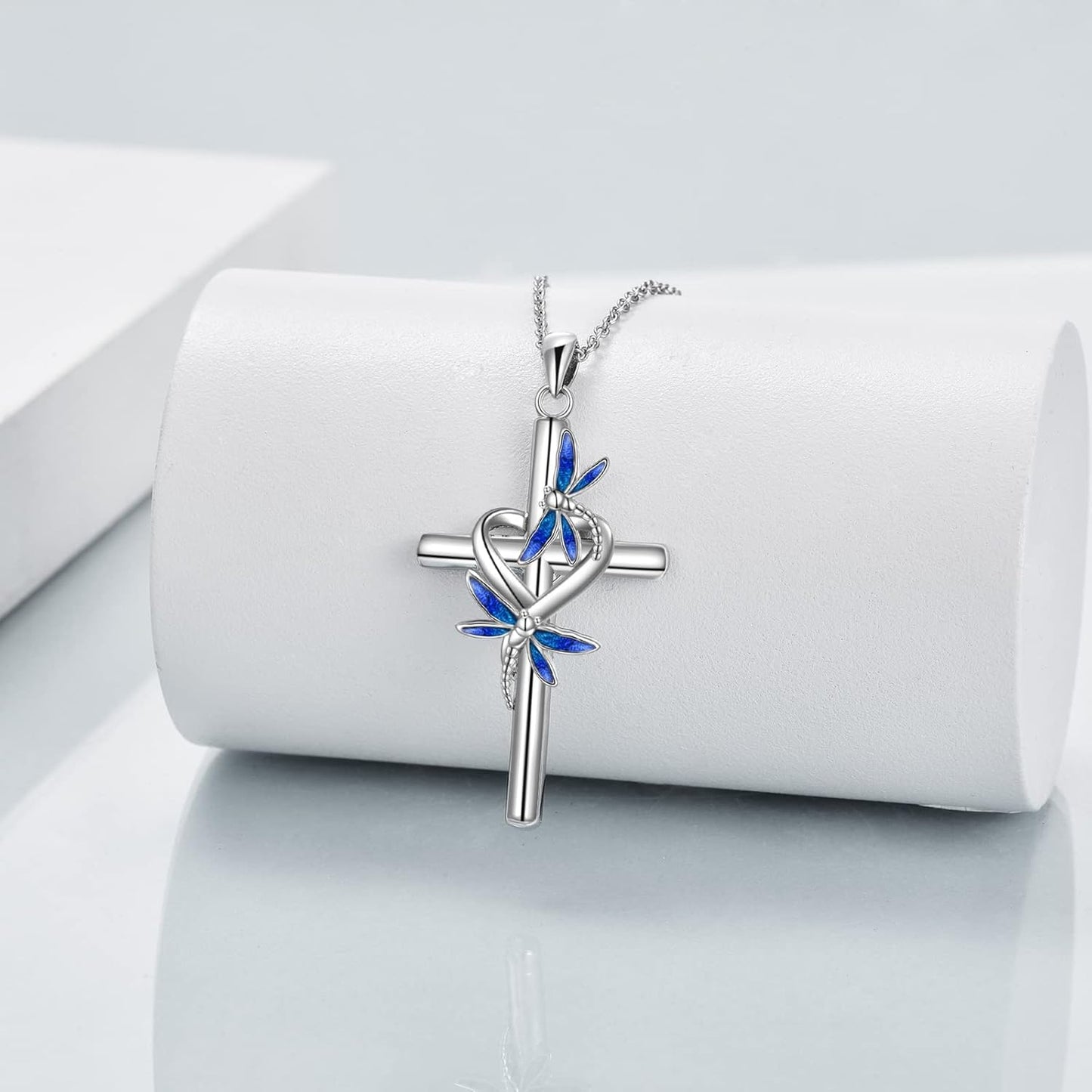 Hummingbird/Ladybug/Dragonfly Necklace Jewelry for Women Sterling Silver Cross Hummingbird Daisy Necklace Gifts
