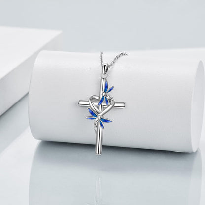 Hummingbird/Ladybug/Dragonfly Necklace Jewelry for Women Sterling Silver Cross Hummingbird Daisy Necklace Gifts