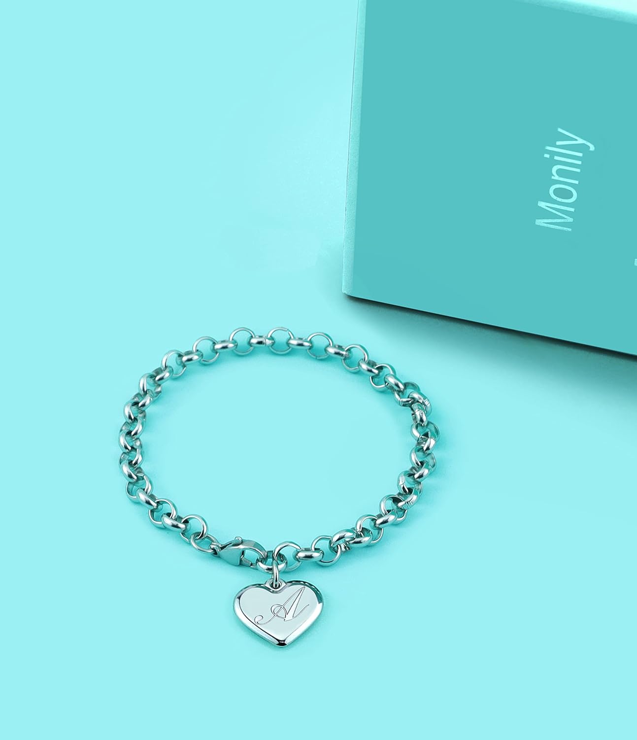 Birthday Gifts for Women Initial Charm Bracelets for Women Letters Alphabet Heart Bracelet for Women