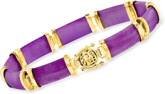 Good Fortune Jade Bracelet in 18Kt Gold over Sterling